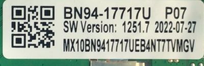 MAIN PARA SMART TV SAMSUNG 4K RESOLUCION  (3840 X 2160) / NUMERO DE PARTE BN94-17717U / BN41-02844D / BN97-19872Z / BN9417717U / 17717U / NUMERO DE PANEL CY-SA055HGLV4H / DISPLAY BN96-53697A / LSF550FN17-Q01 / MODELO UN55AU8000FXZA  FF75 - Imagen 2